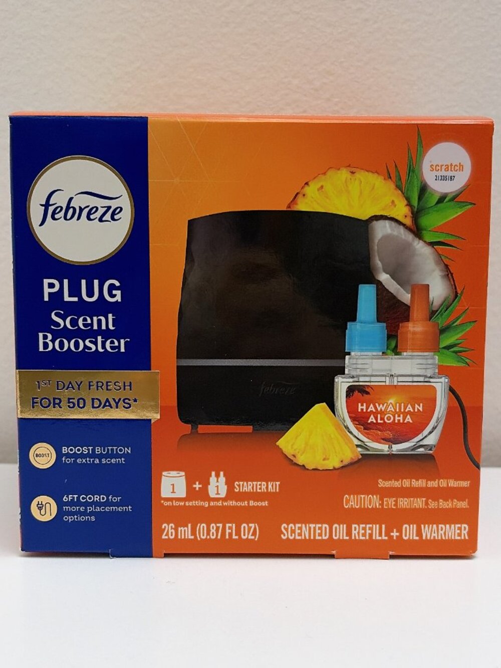 Febreze Plug Scent Booster Air Freshener Oil Diffuser Hawaiian Aloha Starter Kit
